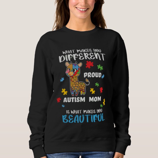 Autism Awareness Mom Proud Mother Autistic Boy Gir T Shirt (Framsida)