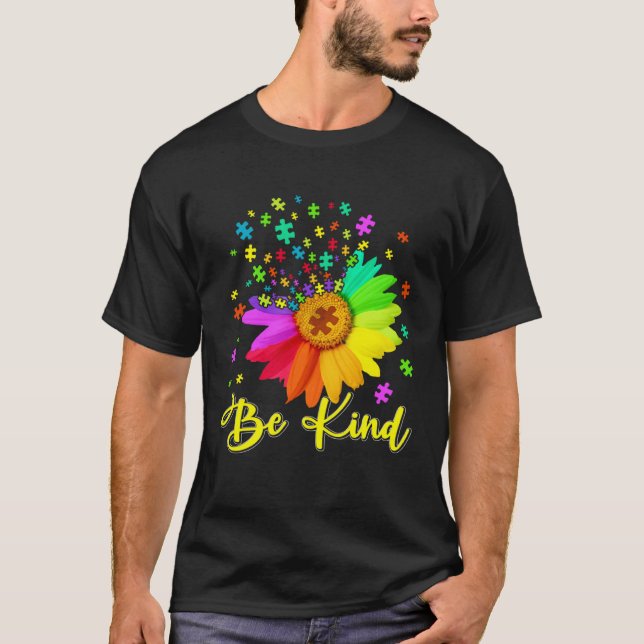 Autism Awareness Month Be Kind Cute Men Women Kids T Shirt (Framsida)