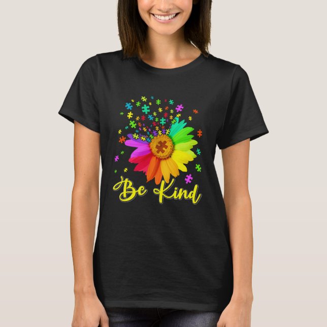 Autism Awareness Month Be Kind Cute Men Women Kids T Shirt (Framsida)