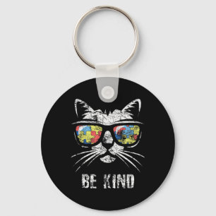Autism Awareness Month Cat Autism Mamma Pappa Vint Nyckelring