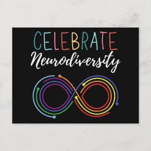 Autism Awareness Month Firar Neurodiversity Meddelande Vykort