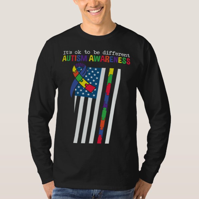 Autism Awareness Month It s OK To Be Different Aut T Shirt (Framsida)
