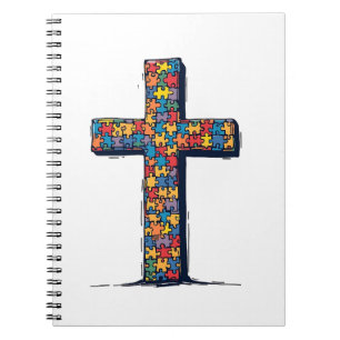 Autism Awareness Month Kristi religion Jesus Anteckningsbok