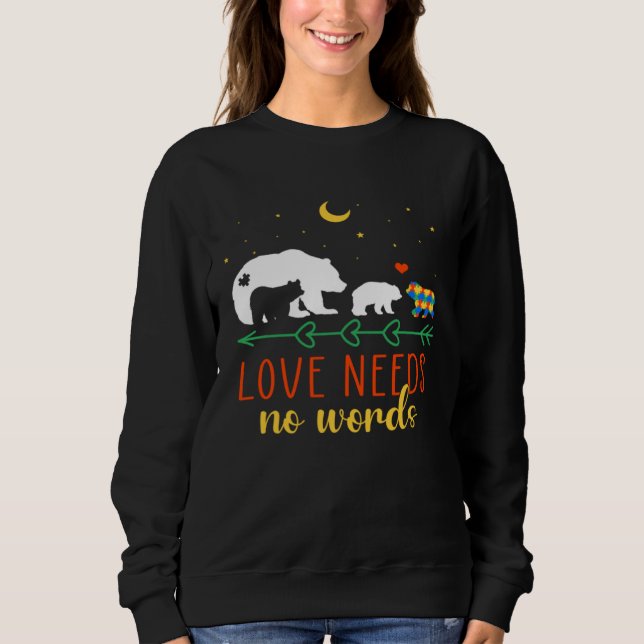 Autism Awareness Month Love Need No Words Puzzle B T Shirt (Framsida)