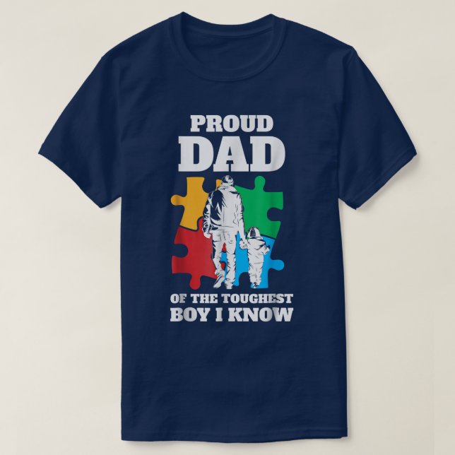 Autism Awareness Month Manar Proud Autism Pappa So T Shirt (Design framsida)