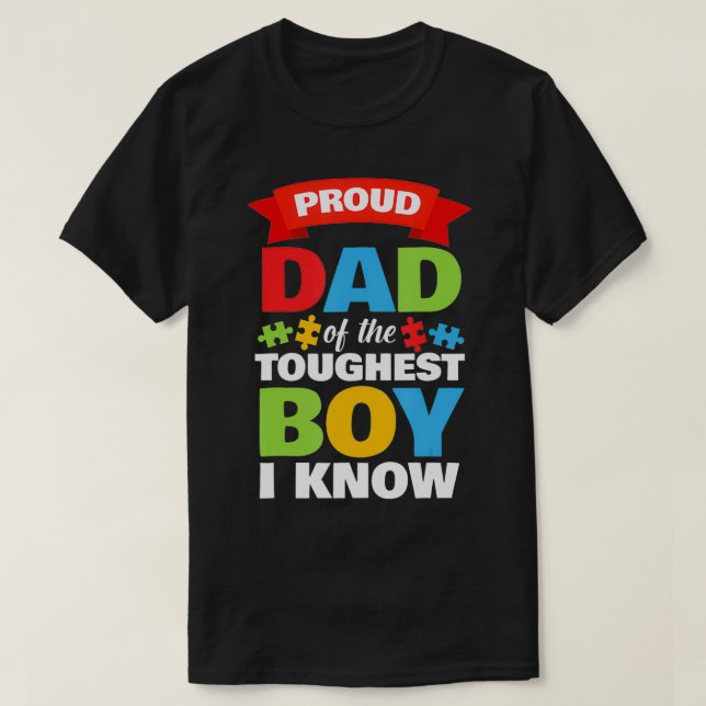 Autism Awareness Month Manar Proud Autism Pappa So T Shirt (Design framsida)