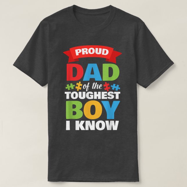 Autism Awareness Month Manar Proud Autism Pappa So T Shirt (Design framsida)