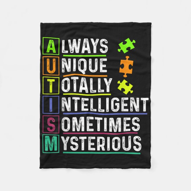Autism Awareness Month Neurodiversity Autistic Wom Fleecefilt (Framsidan)