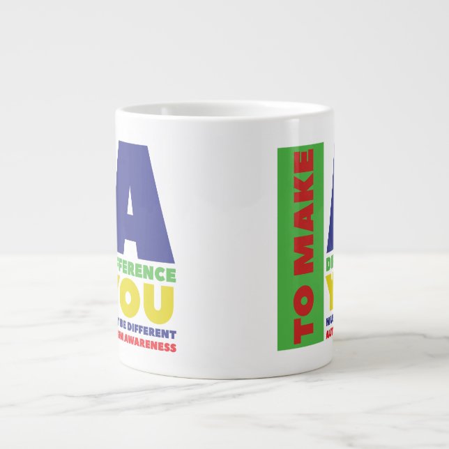 Autism Awareness Mugg Jumbo Mugg (Framsidan)