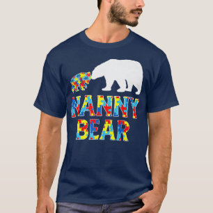 Autism Awareness Nanny Bear Support Autistic Premi T Shirt