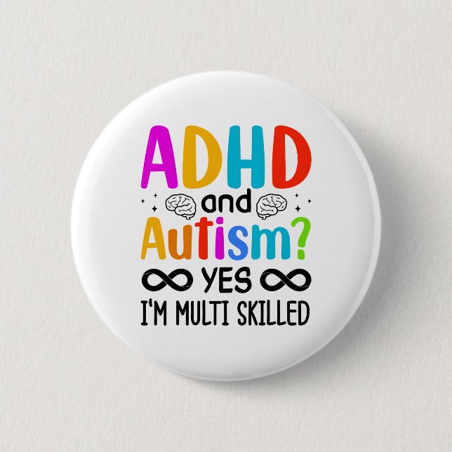 Autism Awareness Neurodivergent Audhdh Knapp (Framsida)