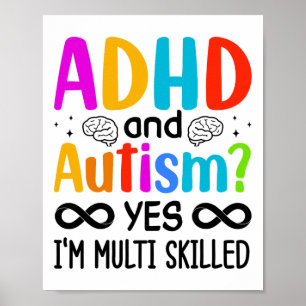 Autism Awareness Neurodivergent Audhdh Poster