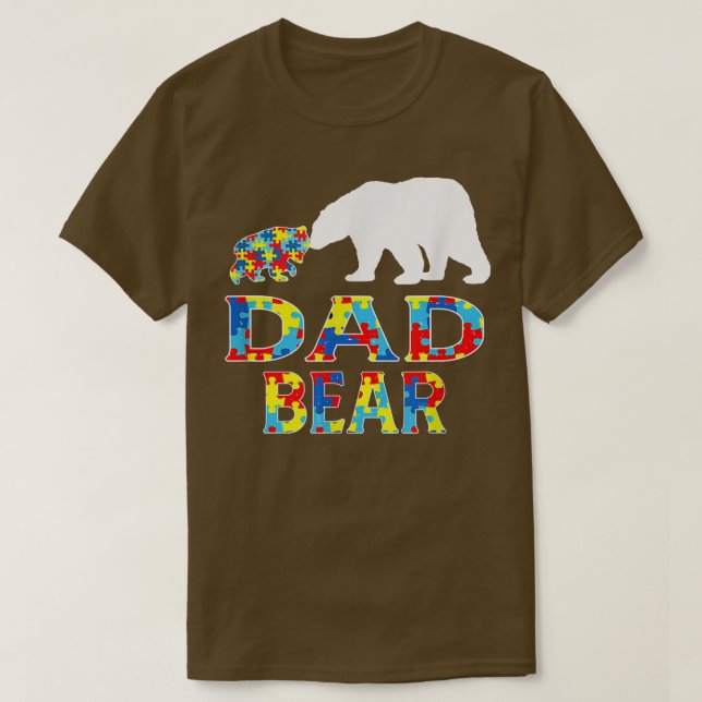 Autism Awareness Pappa Bear Support Autistic66 T Shirt (Design framsida)