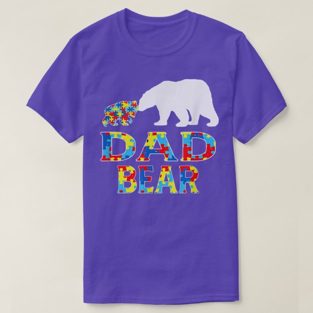 Autism Awareness Pappa Bear Support Autistic 65 T Shirt (Design framsida)
