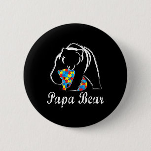 Autism Awareness Pappa Bear Support Autistic Vuxna Knapp