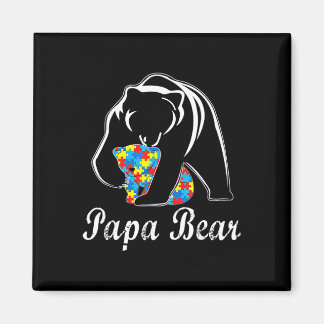Autism Awareness Pappa Bear Support Autistic Vuxna Magnet