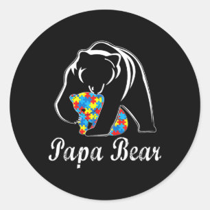 Autism Awareness Pappa Bear Support Autistic Vuxna Runt Klistermärke