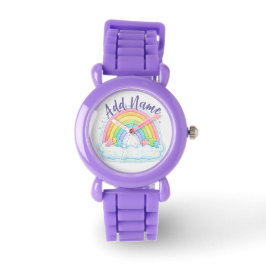 Autism Awareness Pastel Rainbow Puzzle Pieces Armbandsur