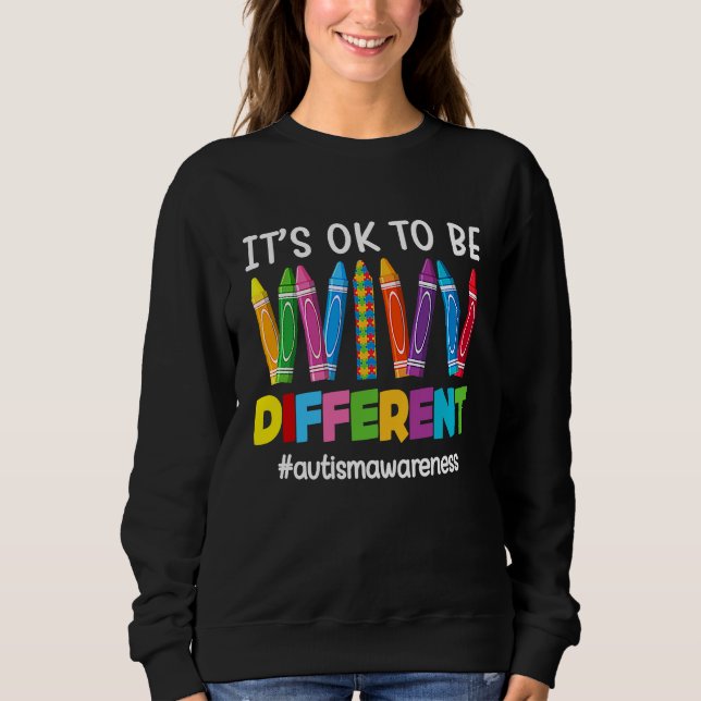 Autism Awareness Pen Puzzle Its Ok To Be Different T Shirt (Framsida)