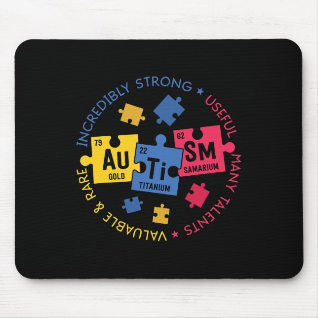 Autism Awareness Periodic Puzzle Science Lacher Musmatta (Framsidan)
