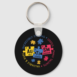 Autism Awareness Periodic Puzzle Science Lacher Nyckelring