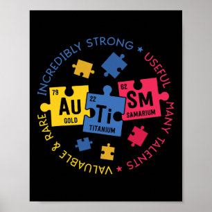 Autism Awareness Periodic Puzzle Science Lacher Poster
