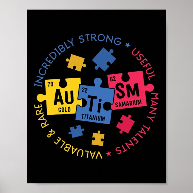 Autism Awareness Periodic Puzzle Science Lacher Poster (Framsidan)