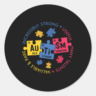 Autism Awareness Periodic Puzzle Science Teacher G Runt Klistermärke