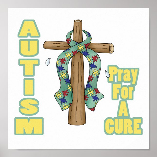 Autism Awareness-Pray for a Cure Poster (Framsidan)