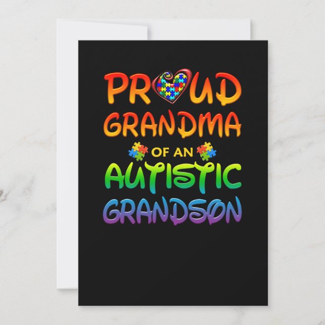 Autism Awareness Proud Grandma Spara Datumet (Framsida)