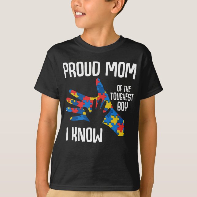 Autism Awareness Proud Mamma Autistic Kid T Shirt (Framsida)