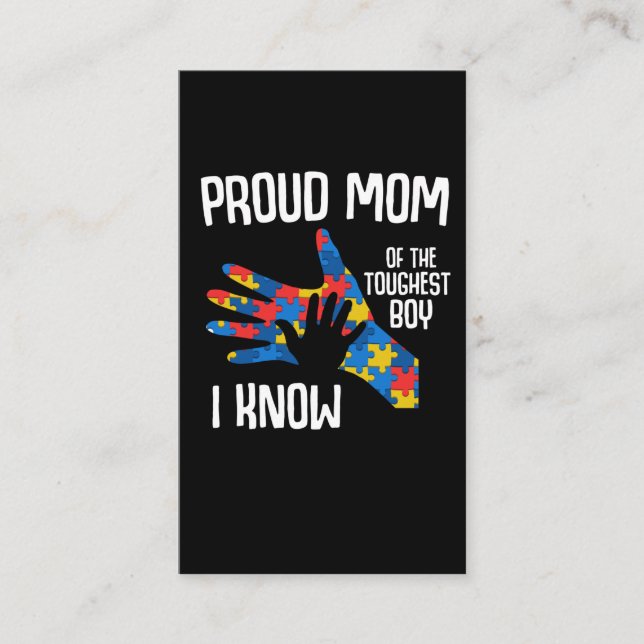 Autism Awareness Proud Mamma Autistic Kid Visitkort (Framsida)