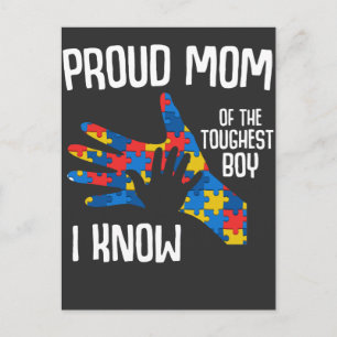 Autism Awareness Proud Mamma Autistic Kid Vykort