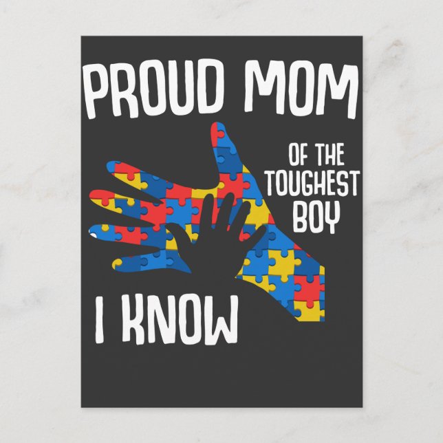 Autism Awareness Proud Mamma Autistic Kid Vykort (Framsida)