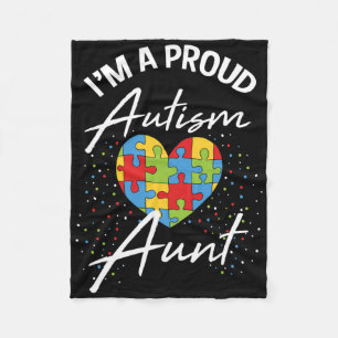 Autism Awareness Proud Moster Puzzle Heart Coola F Fleecefilt