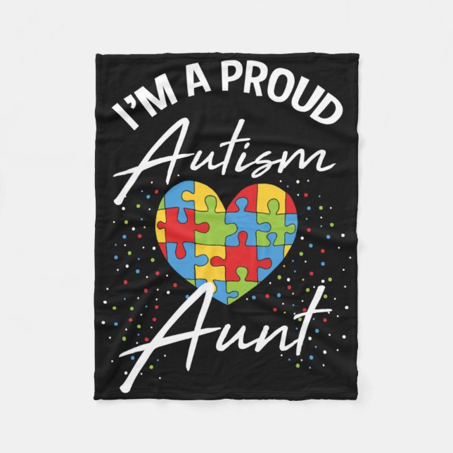 Autism Awareness Proud Moster Puzzle Heart Coola F Fleecefilt (Framsidan)