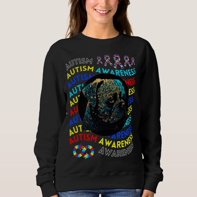 Autism Awareness Pug For Teacher Autism Moms Dad G T Shirt (Framsida)