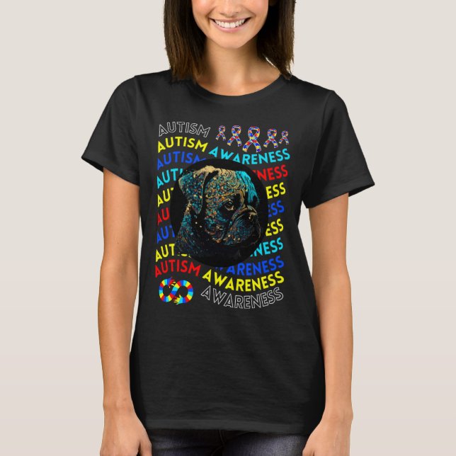 Autism Awareness Pug For Teacher Autism Moms Dad G T Shirt (Framsida)