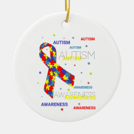 Autism Awareness Punts Metall Ornamet Julgransprydnad Keramik