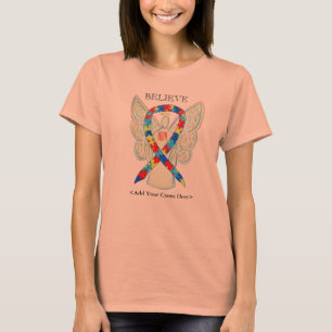 Autism Awareness Puzzle ASD Ribbon Angel Shirt T