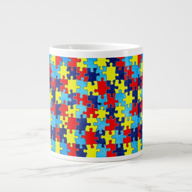 Autism Awareness Puzzle av Shirley Taylor Jumbo Mugg (Framsidan)