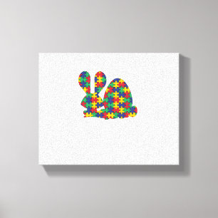 Autism Awareness Puzzle Biet Autist, påsk Canvastryck