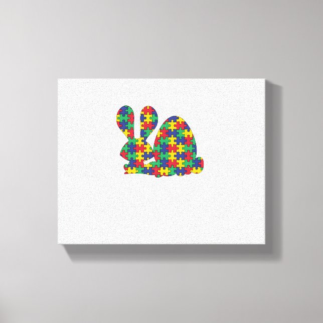 Autism Awareness Puzzle Biet Autist, påsk Canvastryck (Framsida)