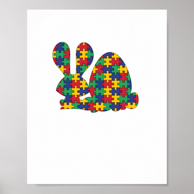 Autism Awareness Puzzle Biet Autist, påsk Poster (Framsidan)