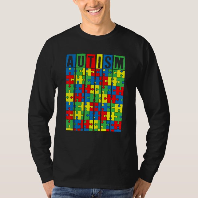Autism Awareness Puzzle Biet Autistic Boys Girls T Shirt (Framsida)
