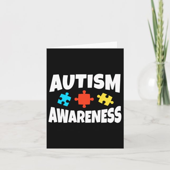 Autism Awareness Puzzle Biet Autistic Support Kort (Framsida)