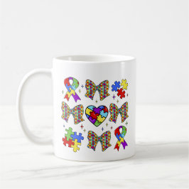Autism Awareness Puzzle Biet Coquette Bow Kaffemugg