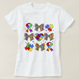 Autism Awareness Puzzle Biet Coquette Bow T Shirt