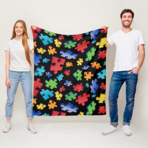 Autism Awareness Puzzle Biet Fleecefilt