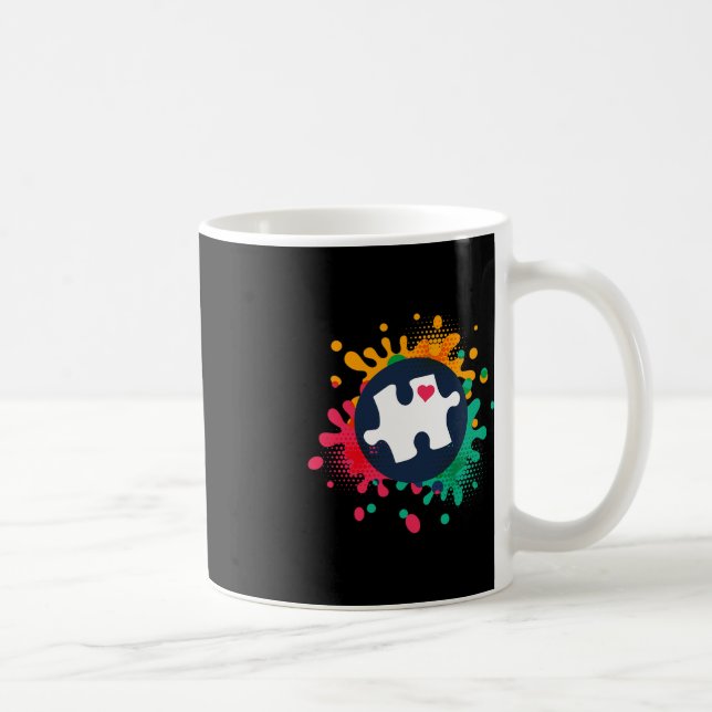 Autism Awareness Puzzle Biet Kärlek Autistic Suppo Kaffemugg (Höger)
